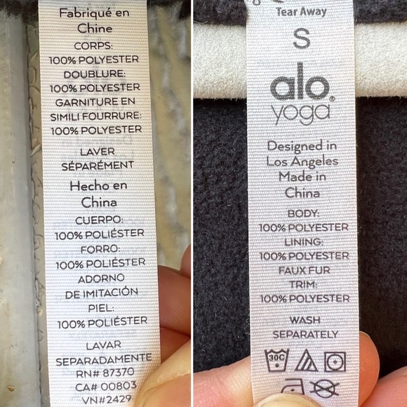 ALO Yoga duality reversible fleece lined zip puffer jacket color block red black - Picture 16 of 16